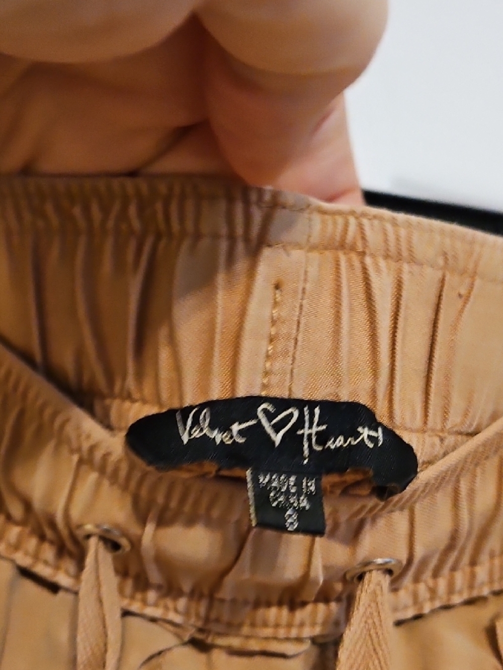Velvet Heart Flowy Cargo Pants - Tan - Picture 5 of 15